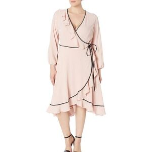 Adrianna Papell Pebble Chiffon Wrap Dress Size 22W